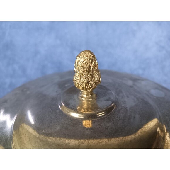 Silver Plated Serving Dish Vintage Pot With Lid And Handles Lidded Ornament Top - Picture 5 of 9